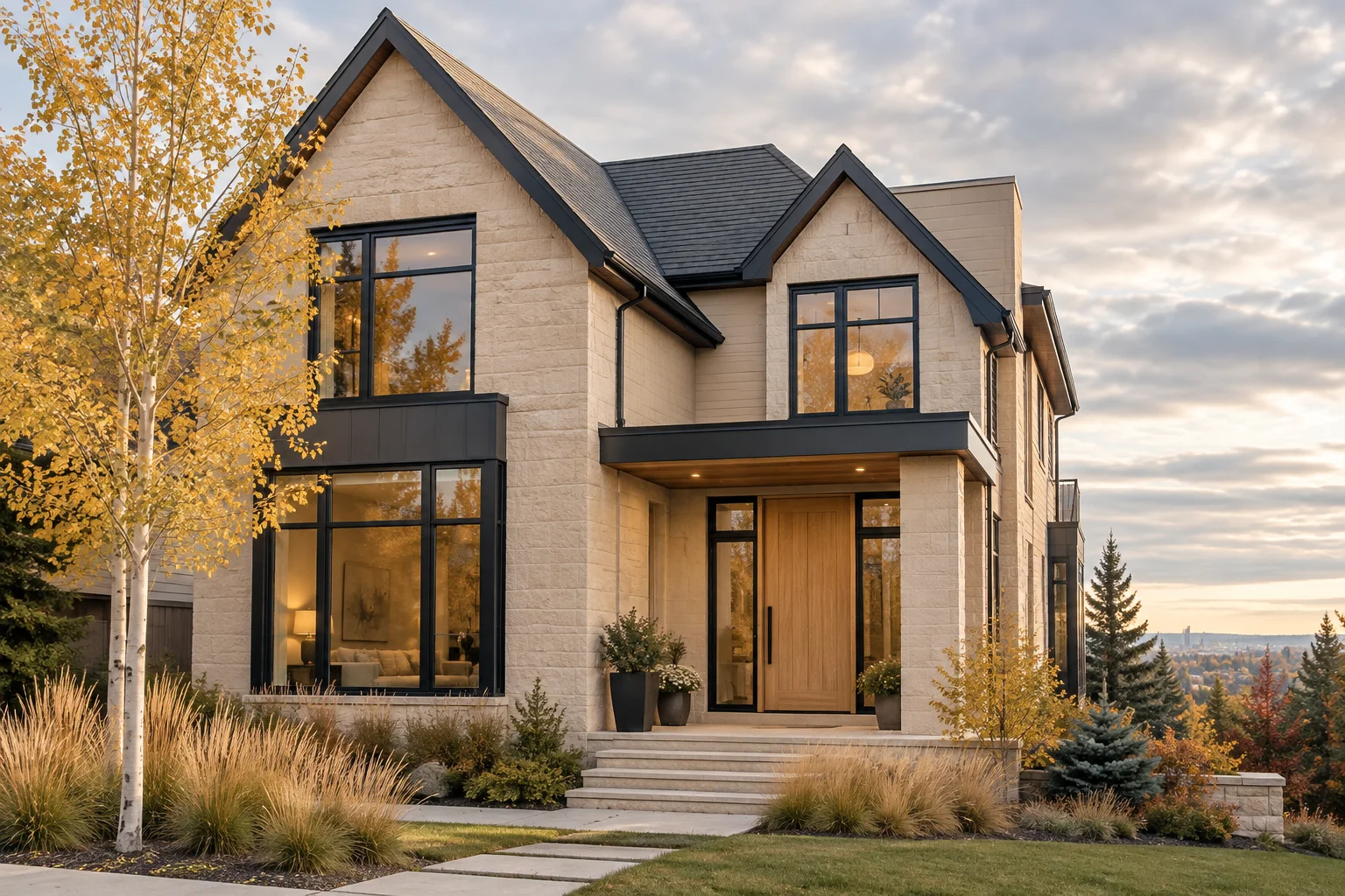 Fictional featured home in a branded newsletter illustration